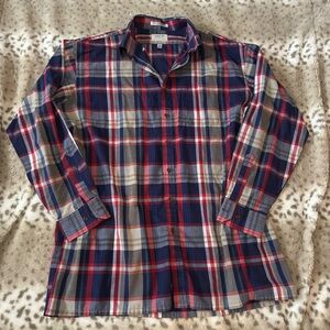 Arrow Men's Casual Plaid Shirt - Navy, Red, and Beige
